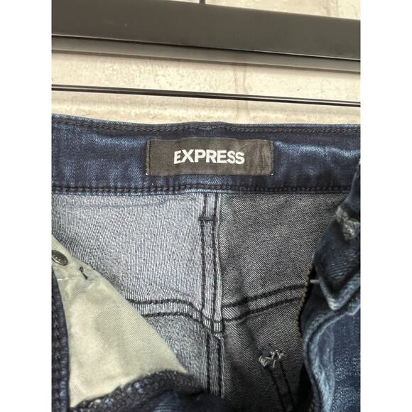 Express Perfect Curve High Rise Legging Dark Wash Blue Jeans - Picture 8 of 13